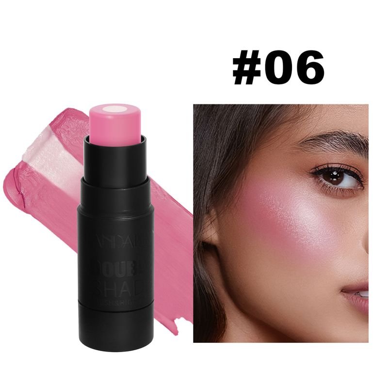 Handaiyan Women Simple Brightening Color Solid Sandwich Blush Cream Cosmetic Stick