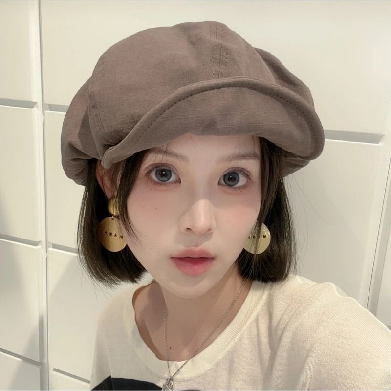 Retro Vintage Peaked Painter Hat Women Octagonal Hat Beret