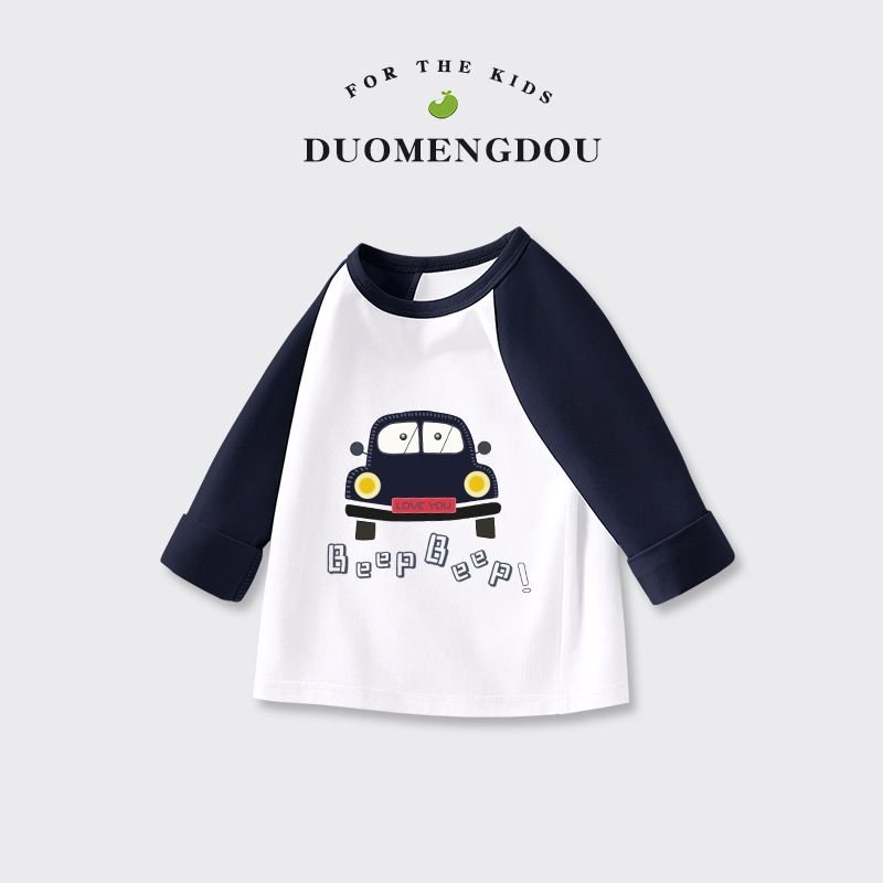 Kids Toddler Boys Girls Casual Cute Cartoon Print Long Sleeve Round Neck T-Shirt