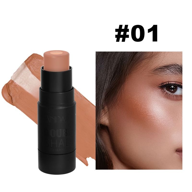 Handaiyan Women Simple Brightening Color Solid Sandwich Blush Cream Cosmetic Stick