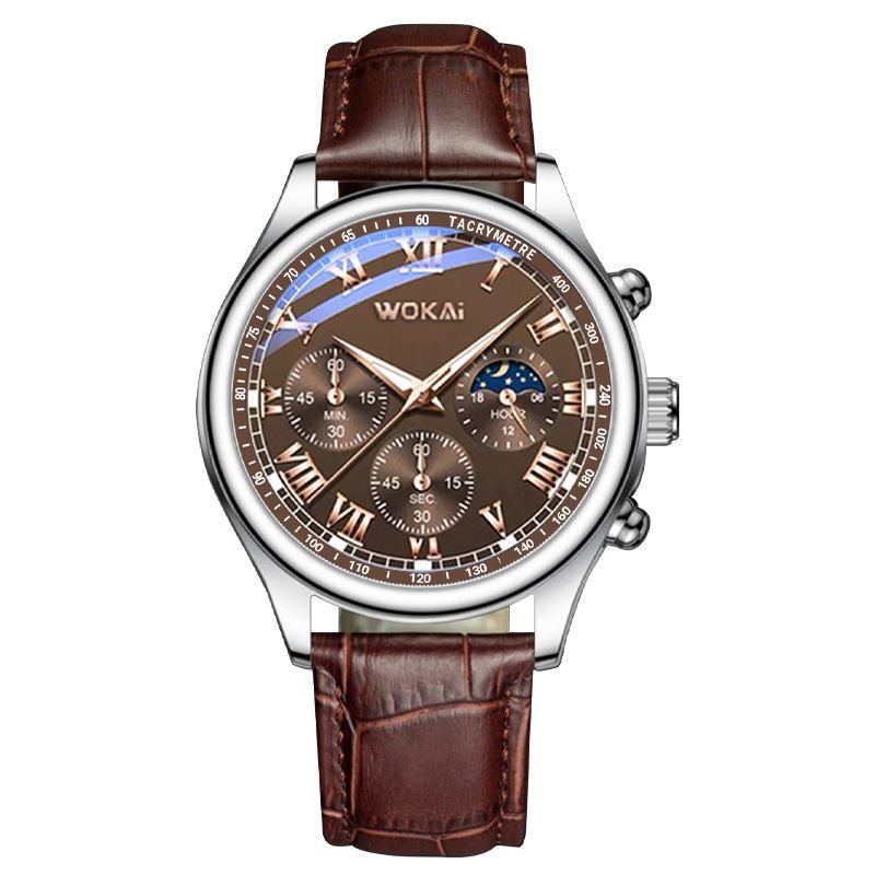 Men Casual Business Leather Band Quartz Sports Watch