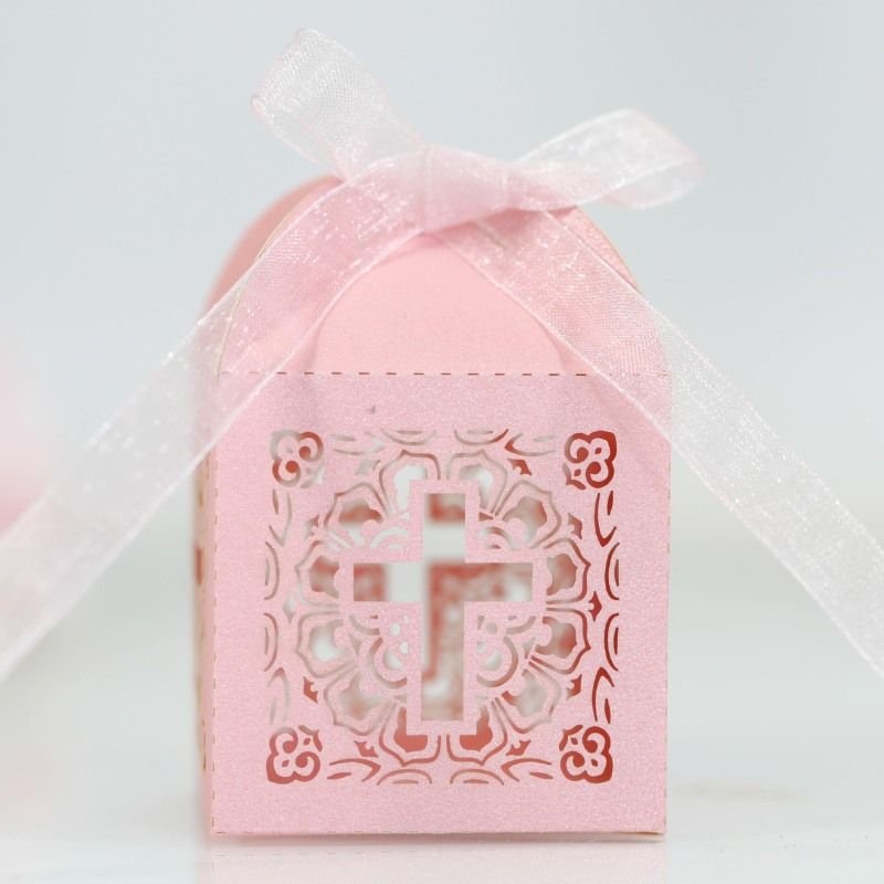 Simple Creative Cross Hollow Lace Bow Candy Box