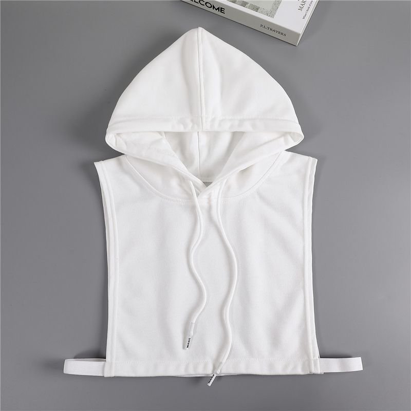 Autumn And Winter Women Fashion Solid Color Hooded Sweater Fake Collar