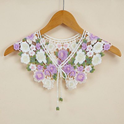 Women Classic Flower Embroidery Design False Collar