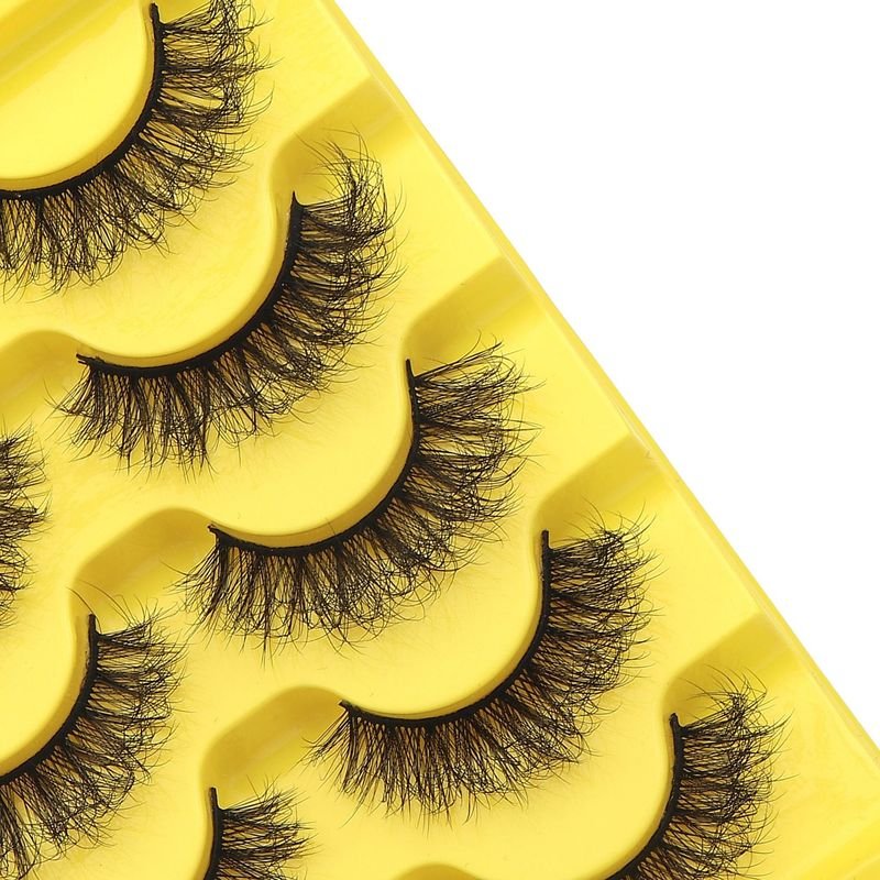 Women Simple Thick Fluffy False Eyelashes Five Pairs