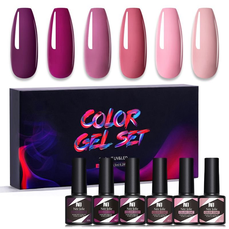 Nail Polish Gel 6 Bottles/set Nail Art Phototherapy Gel Color Barbie Nail Color Coat