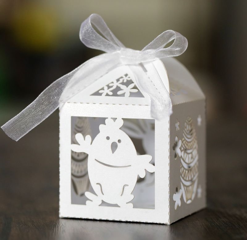 Simple Creative Wedding Easter Party Hollow Rabbit Egg Chocolate Candy Packaging Box