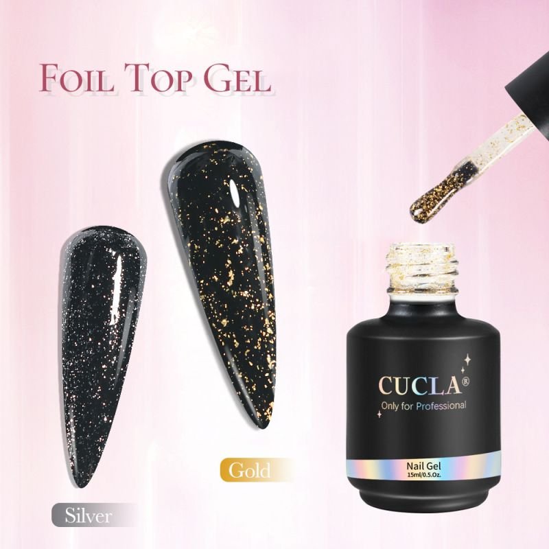 Women'S Wash-Free Gold Foil Seal Layer Leveling Uv Nail Polish Glue Seal Layer