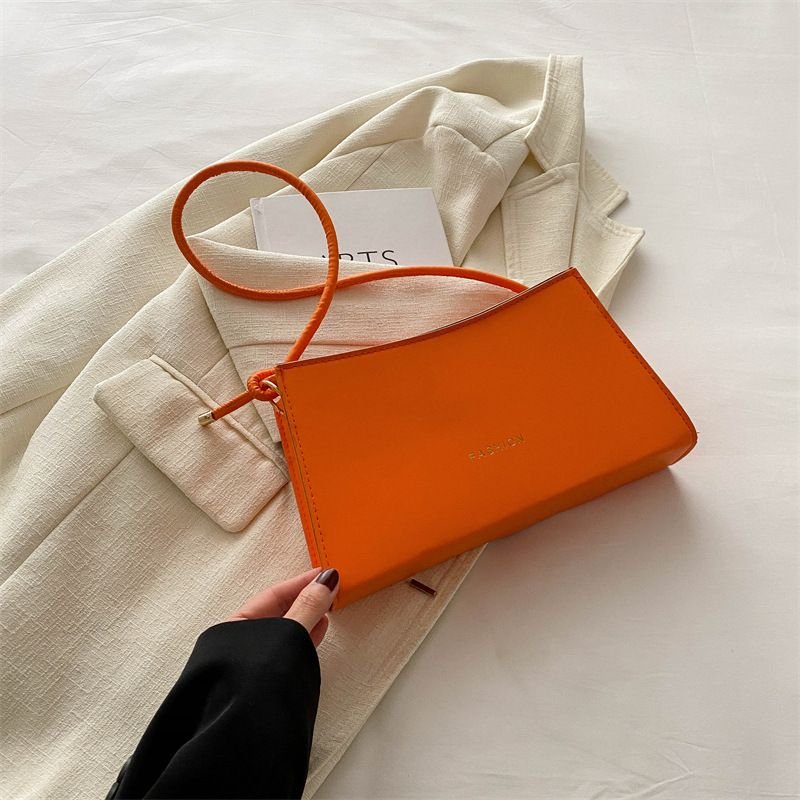 Women Fashion Simple Solid Color Square Shoulder Bag