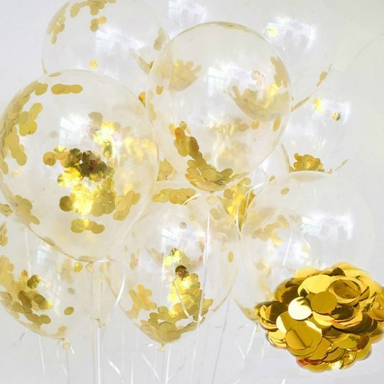 1Piece Pack 18Inch Latex Festive Party DIY Decorations Transparent Color Sequin Confetti Balloons