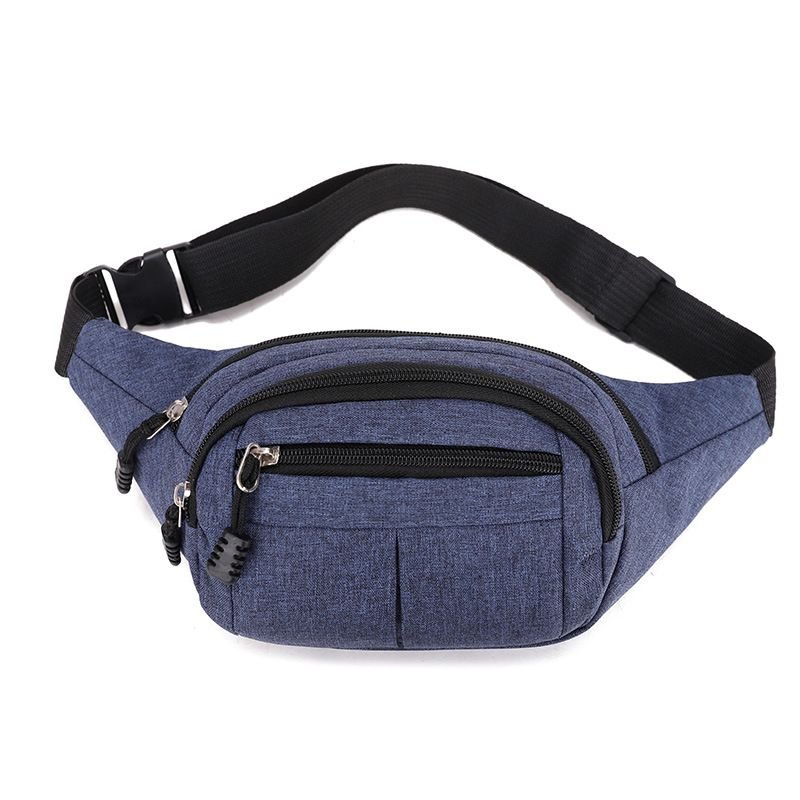 Unisex Casual Multi Pocket Design Solid Color Large Capacity Waist Chest Bag