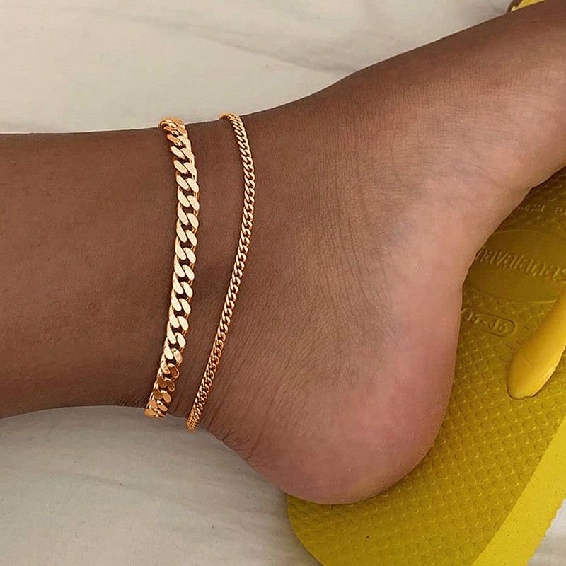 Women Fashion Bohemian Double Alloy Fishbone Anklet