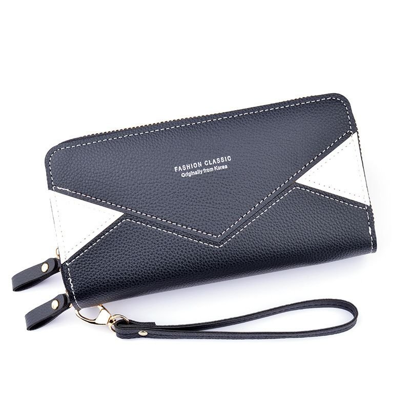 Women Fashion Long Sleeve Double Zipper PU Purses