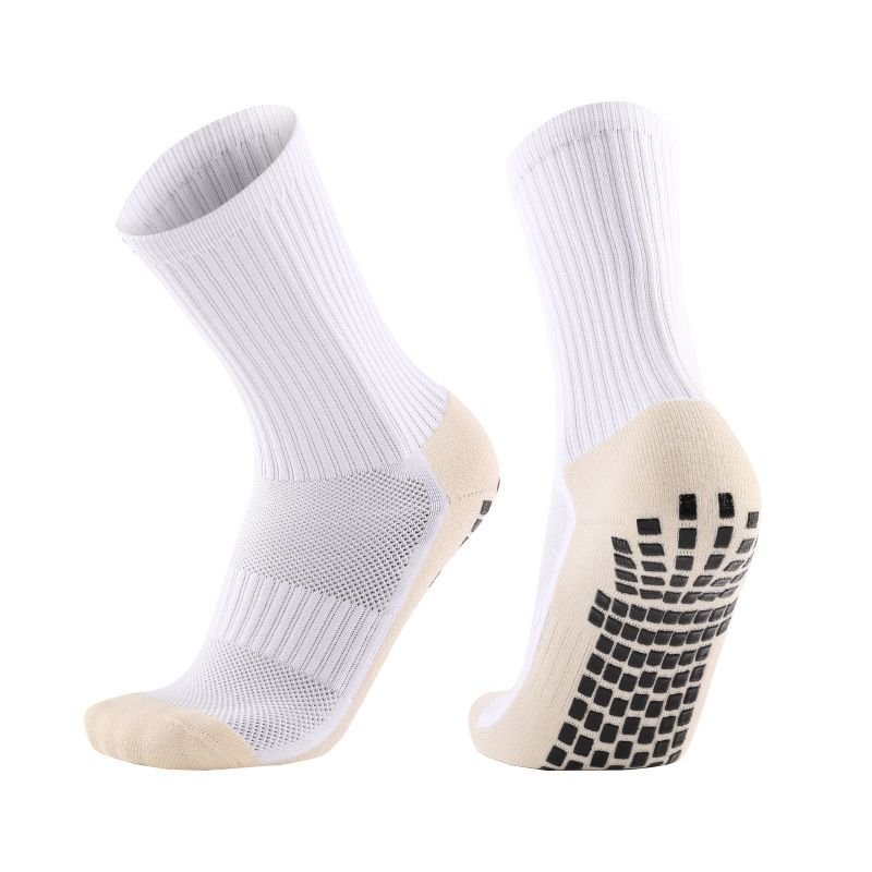 Unisex Color Matching Anti-Slip Thickening Towel Bottom Sport Mid-Calf Socks