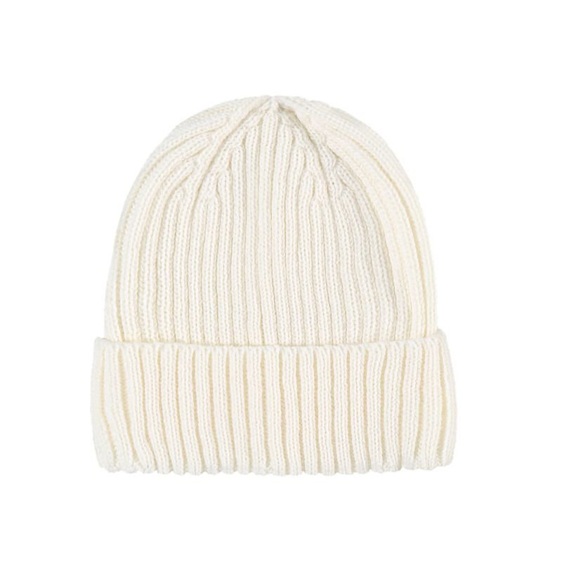 Autumn Winter Simple Solid Color Warm Knitted Wool Parent Hat