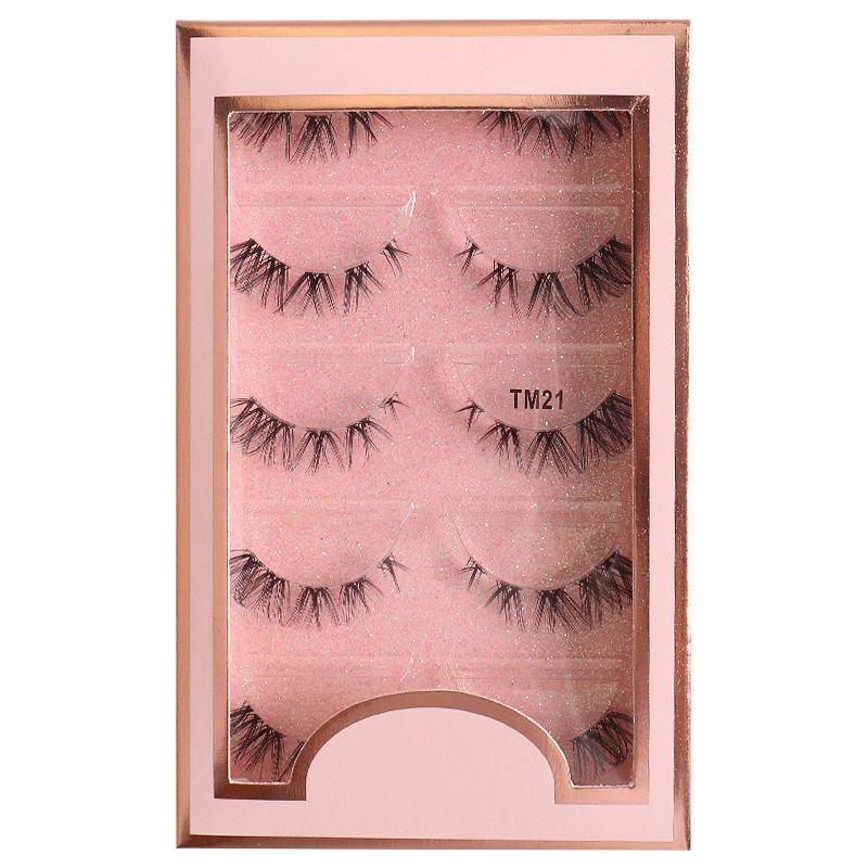 Women'S Comic Fishing Line Transparent Stem Eyelashes Natural Simulation 5 Pairs/Set