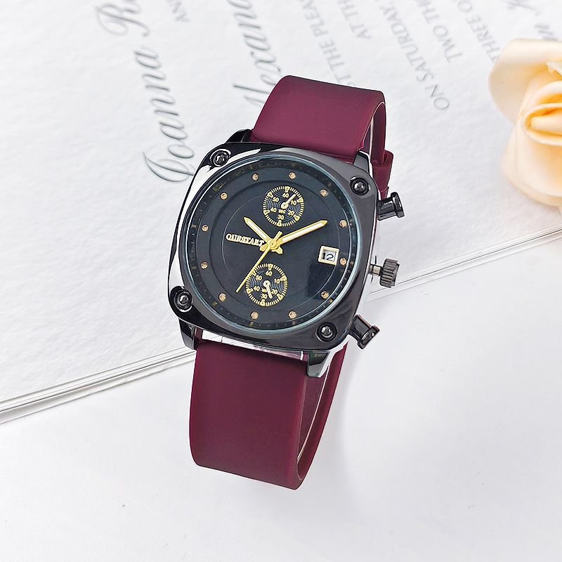 Women Fashion Calendar Silicone Quartz Watch