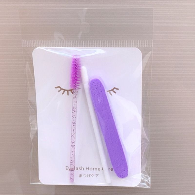 Eyelash Care Kit Brush Sponge