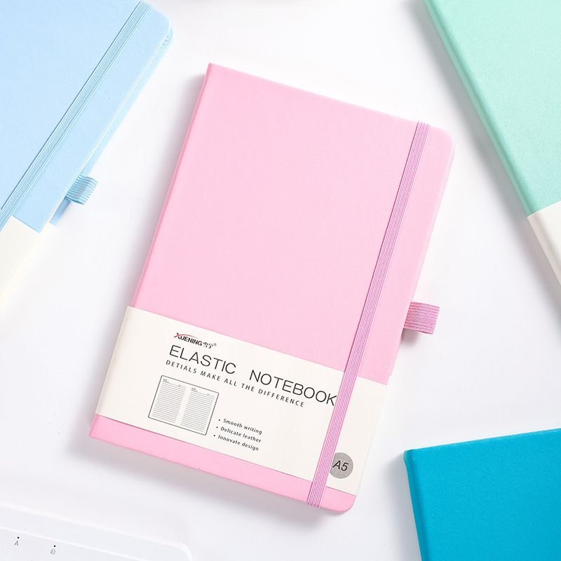 A5 Strap Notebook Elastic Band Small Fresh Notepad Office Stationery Diary Notebook Students