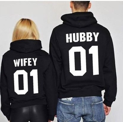 Valentine Day Simple Fashion Back Alphanumeric Print Long Sleeve Hoodies For Couples