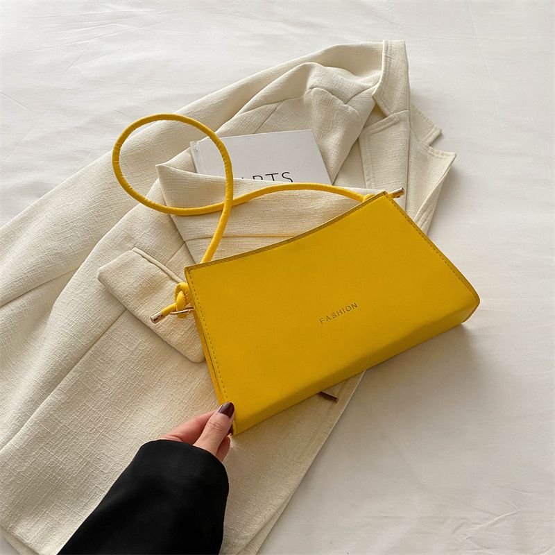 Women Fashion Simple Solid Color Square Shoulder Bag