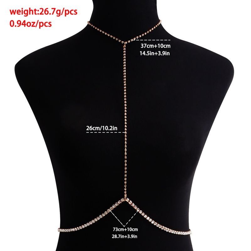 Women Fashion Simple Claw Chain Rhinestone Body Chain