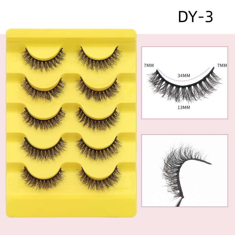 Women Simple Thick Fluffy False Eyelashes Five Pairs