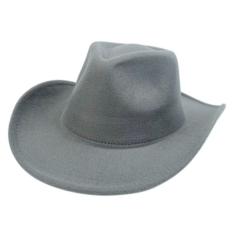 Men Custom Retro Solid Color Western Cowboy Hat