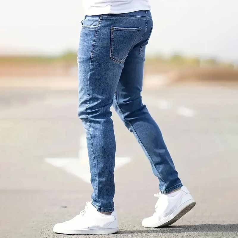 Men Fashion Casual Basic Ripped Jeans