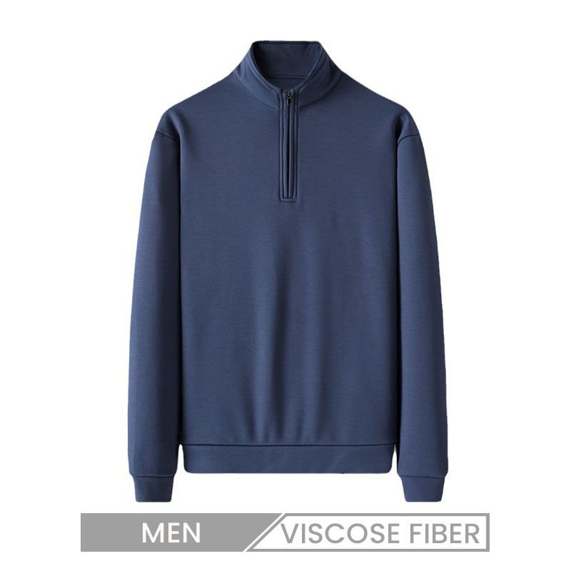 Half Zipper Men Long Sleeve Business Stand Collar Custom Sweatshirt