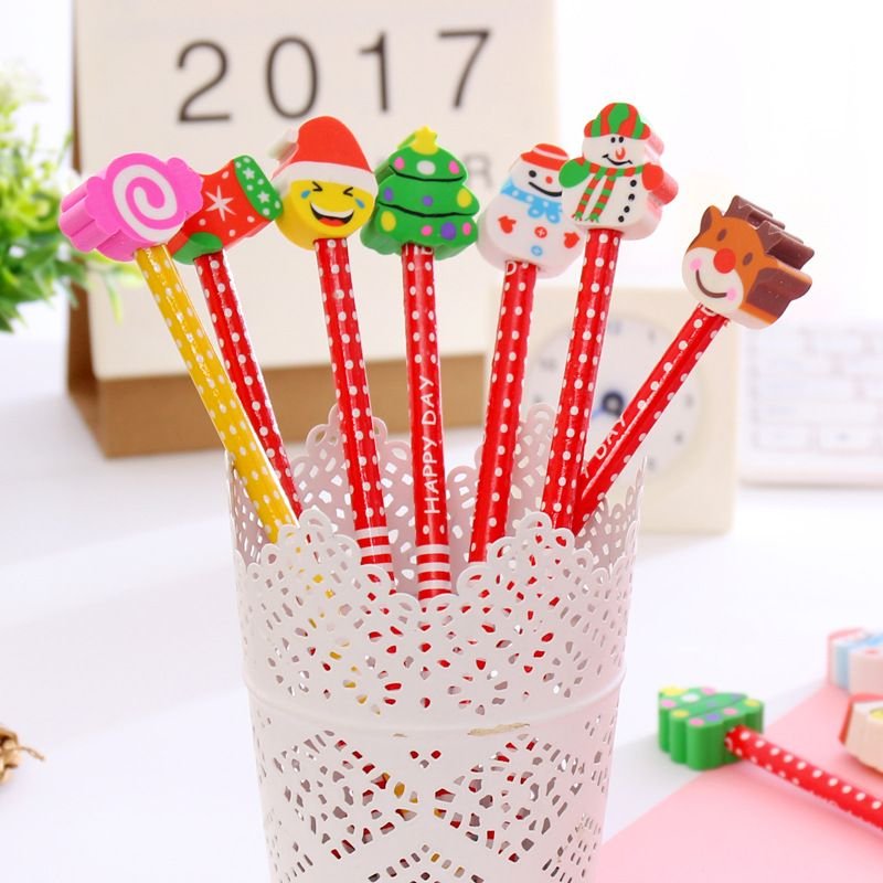 School Supplies Pencil With Cartoon Pattern Eraser