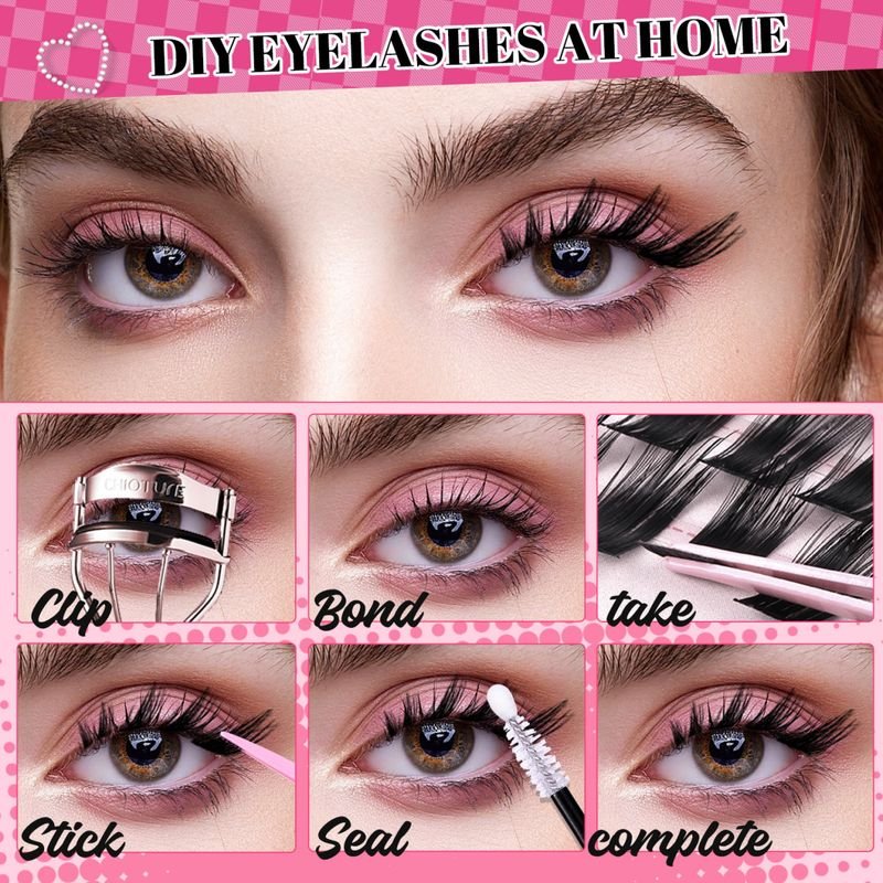 Single Cluster Diy Oblique Flying Dense Simulation 12-18Mm False Eyelashes