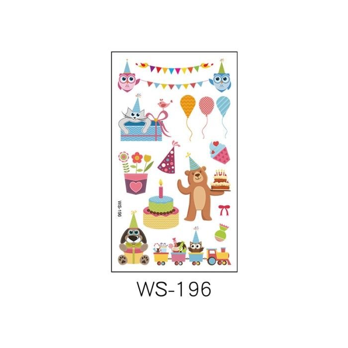 Kids Birthday Party Waterproof Tattoo Sticker