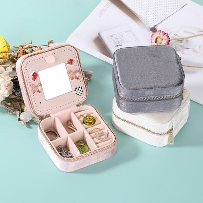 Simple Travel Portable Flannel Jewelry Packaging Box