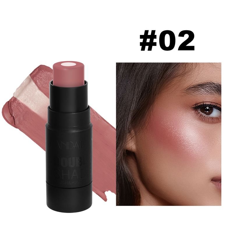 Handaiyan Women Simple Brightening Color Solid Sandwich Blush Cream Cosmetic Stick