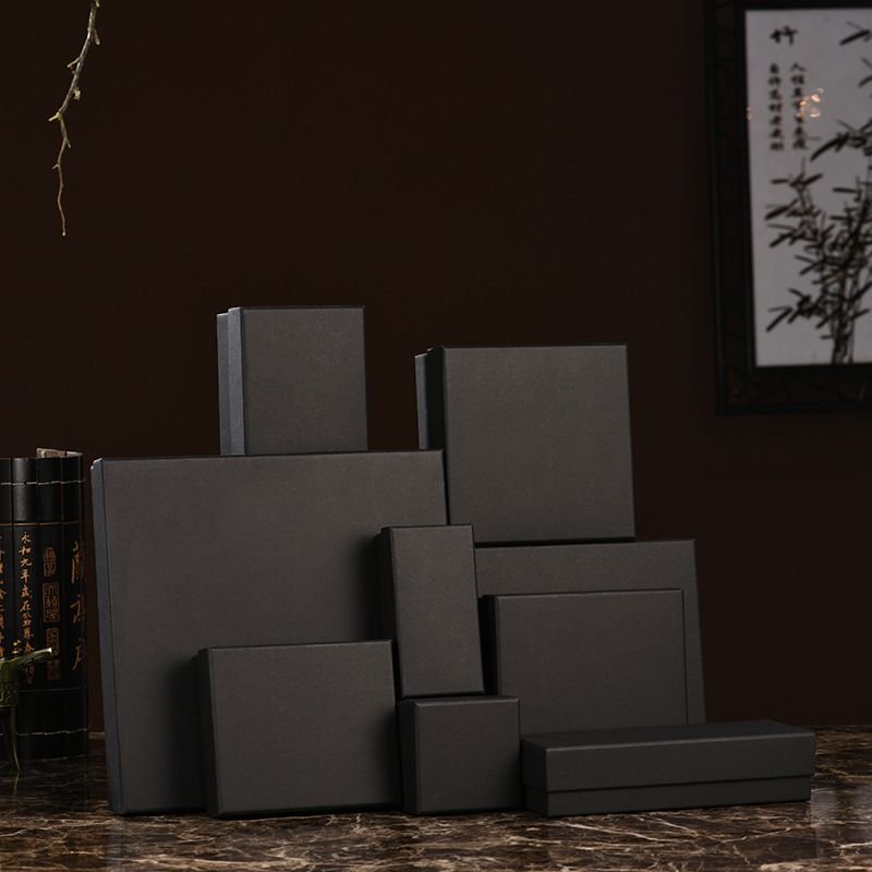 Black Kraft Paper Necklace Jewelry Packaging Box