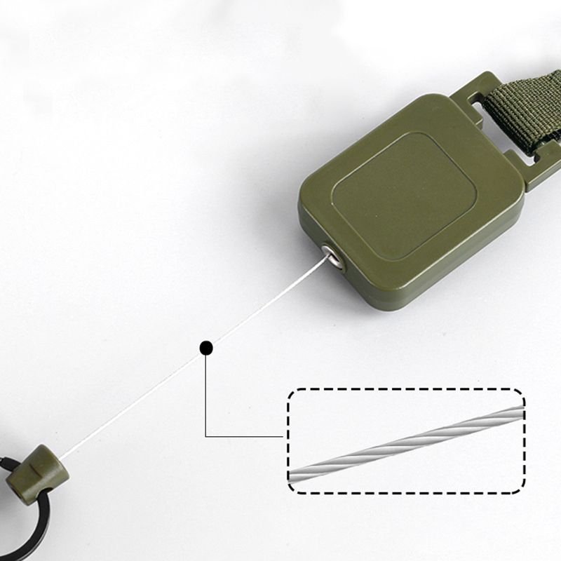 Outdoor Fishing Telescopic Easy Pull Buckle Olive Chucklemouth Buckle Strap Back Clip Wire Element Accessories