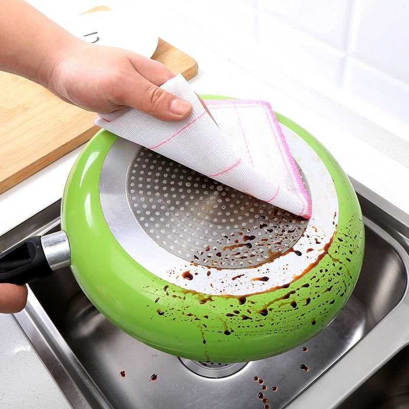 Fashion Home Kitchen Fiber Absorbent Non-Stick Oil Dishcloth