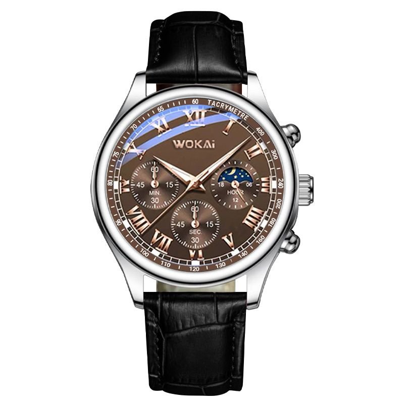 Men Casual Business Leather Band Quartz Sports Watch