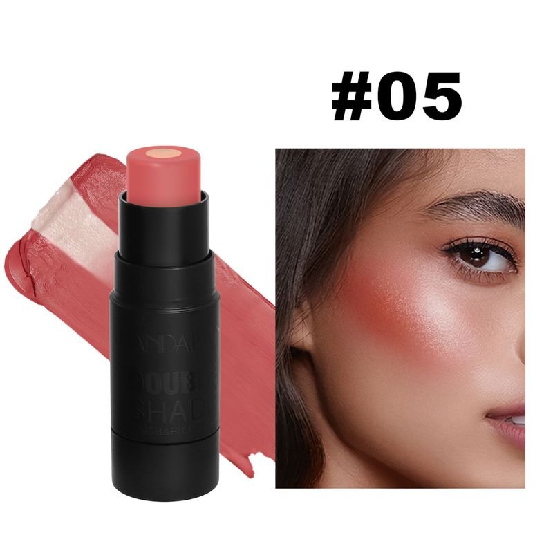 Handaiyan Women Simple Brightening Color Solid Sandwich Blush Cream Cosmetic Stick