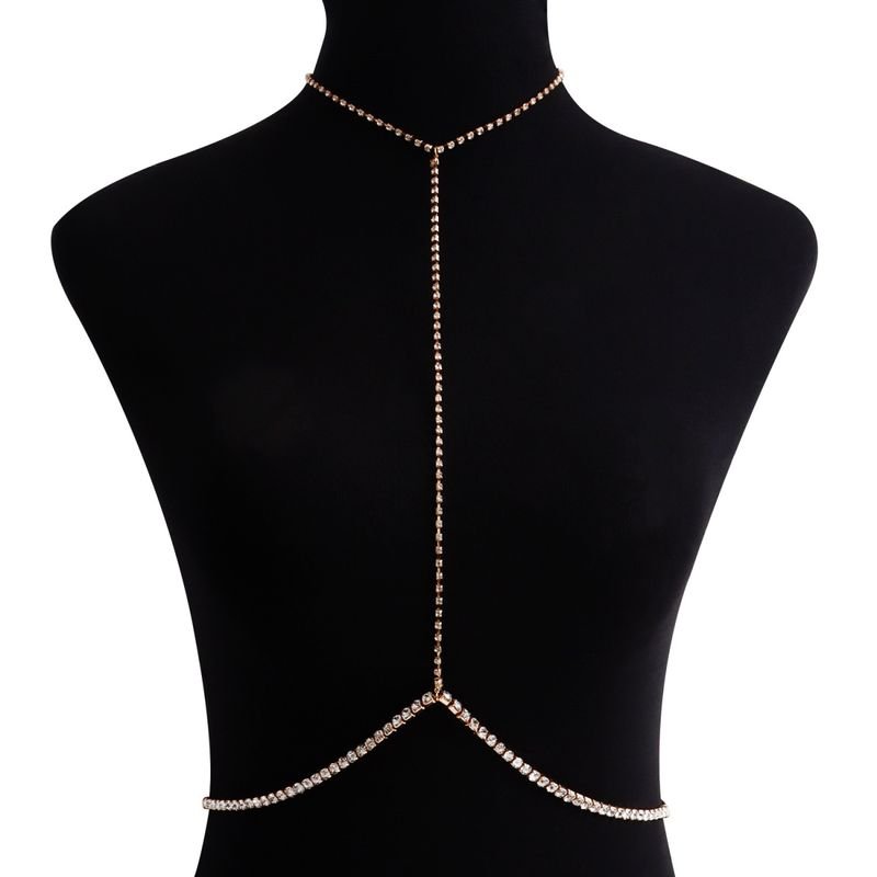 Women Fashion Simple Claw Chain Rhinestone Body Chain