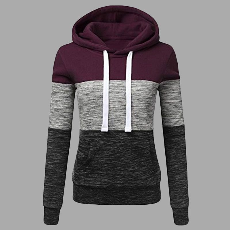 Women Casual Color-Block Hoodie Custom