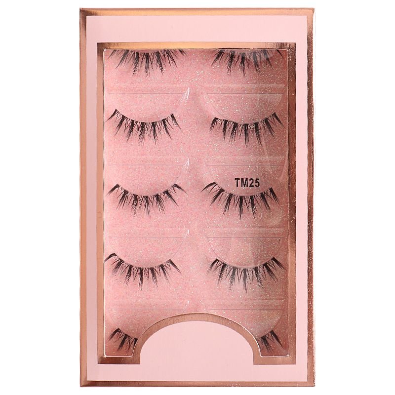 Women'S Comic Fishing Line Transparent Stem Eyelashes Natural Simulation 5 Pairs/Set