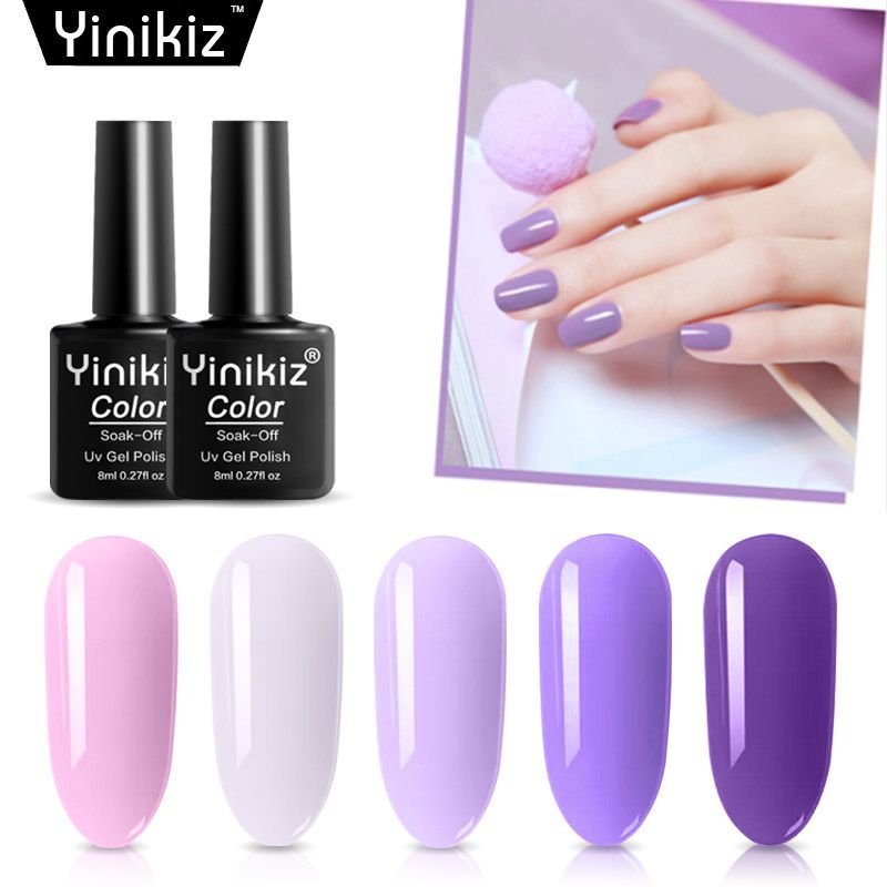 YINIKIZ Women Purple Series Removable Light Therapy Nail Oil Glue