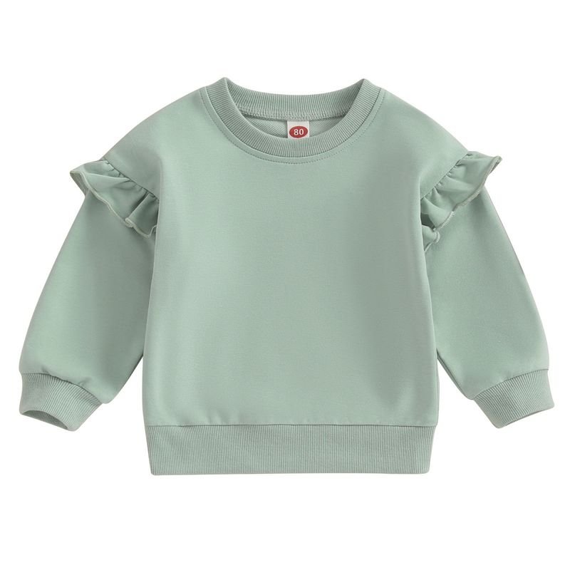 Autumn And Winter Kids Toddler Girls Solid Color Sweatshirt