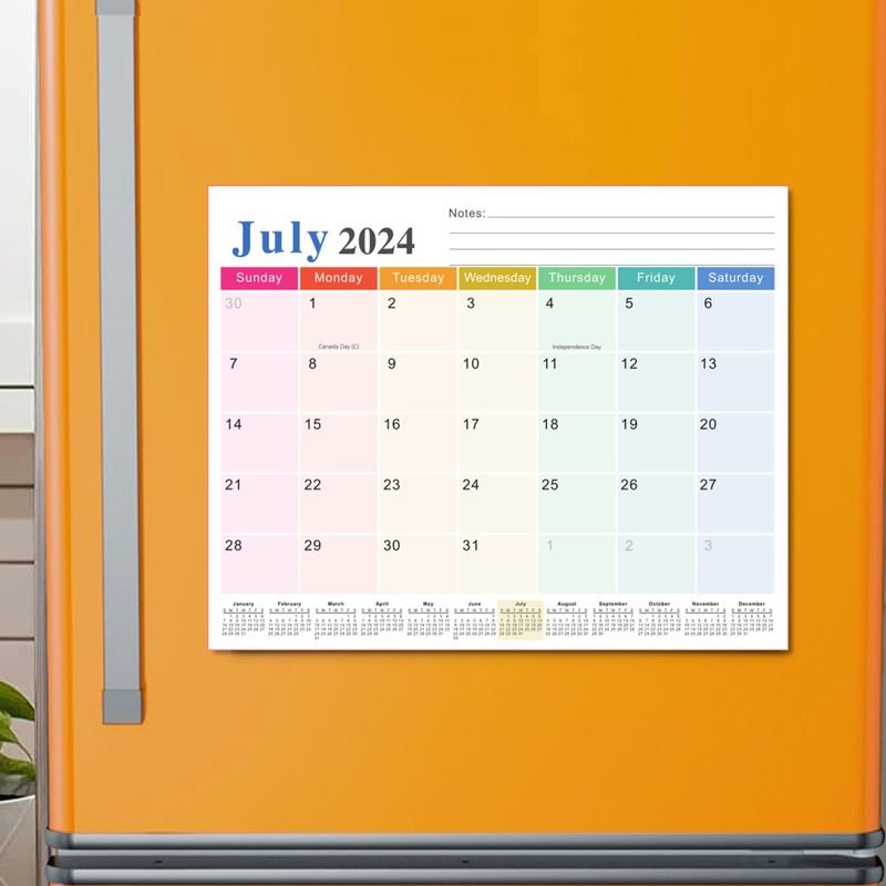 2025 English Calendar Magnetic Tearable Refrigerator Sticker Household Calendar Schedule