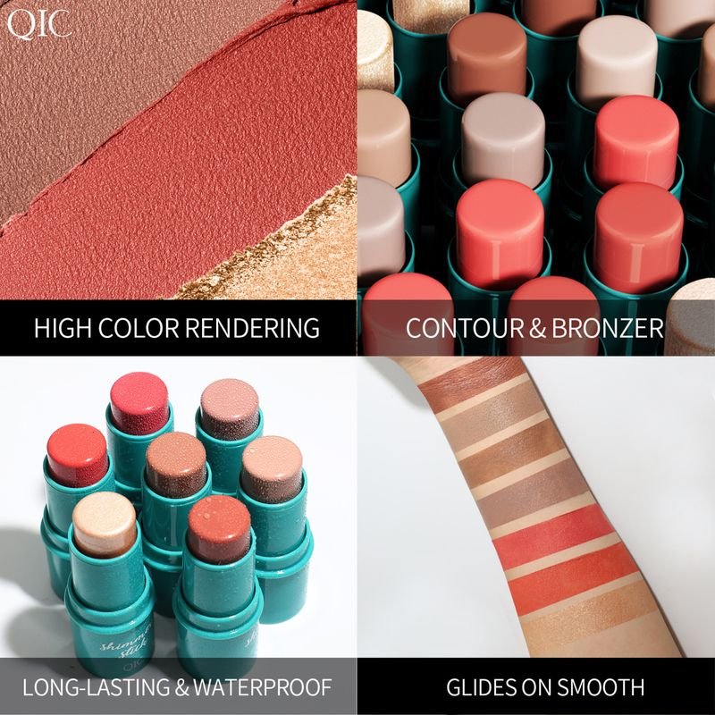 Qic High-Gloss Concealer Face-Fixing Stick Face-Brightening Nude-Modifying Contour Blush Stick