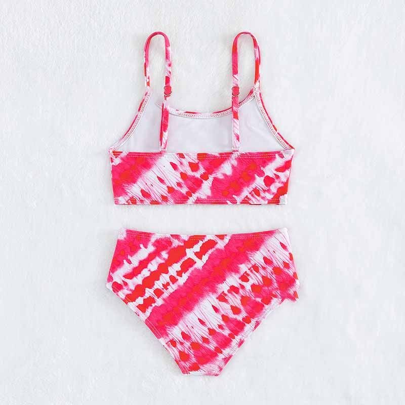 Kids Toddler Girls Casual Cute Tie-Dye Tankinis Swimwear