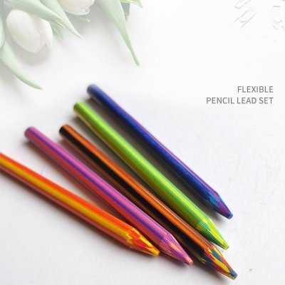 Magic Rainbow Lead Automatic Pen Refill Children'S Creative Graffiti Mix Color Gradient Hand-Painted Multicolor Pencil Lead