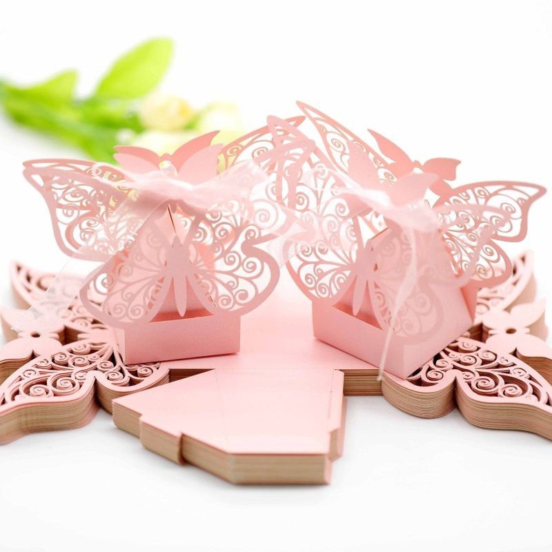 Creative Wedding Party Hollow Three-Dimensional Butterfly Chocolate Candy Packaging Box